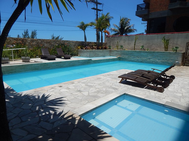 Vista incrível para o mar - apto 2 quartos com área de lazer